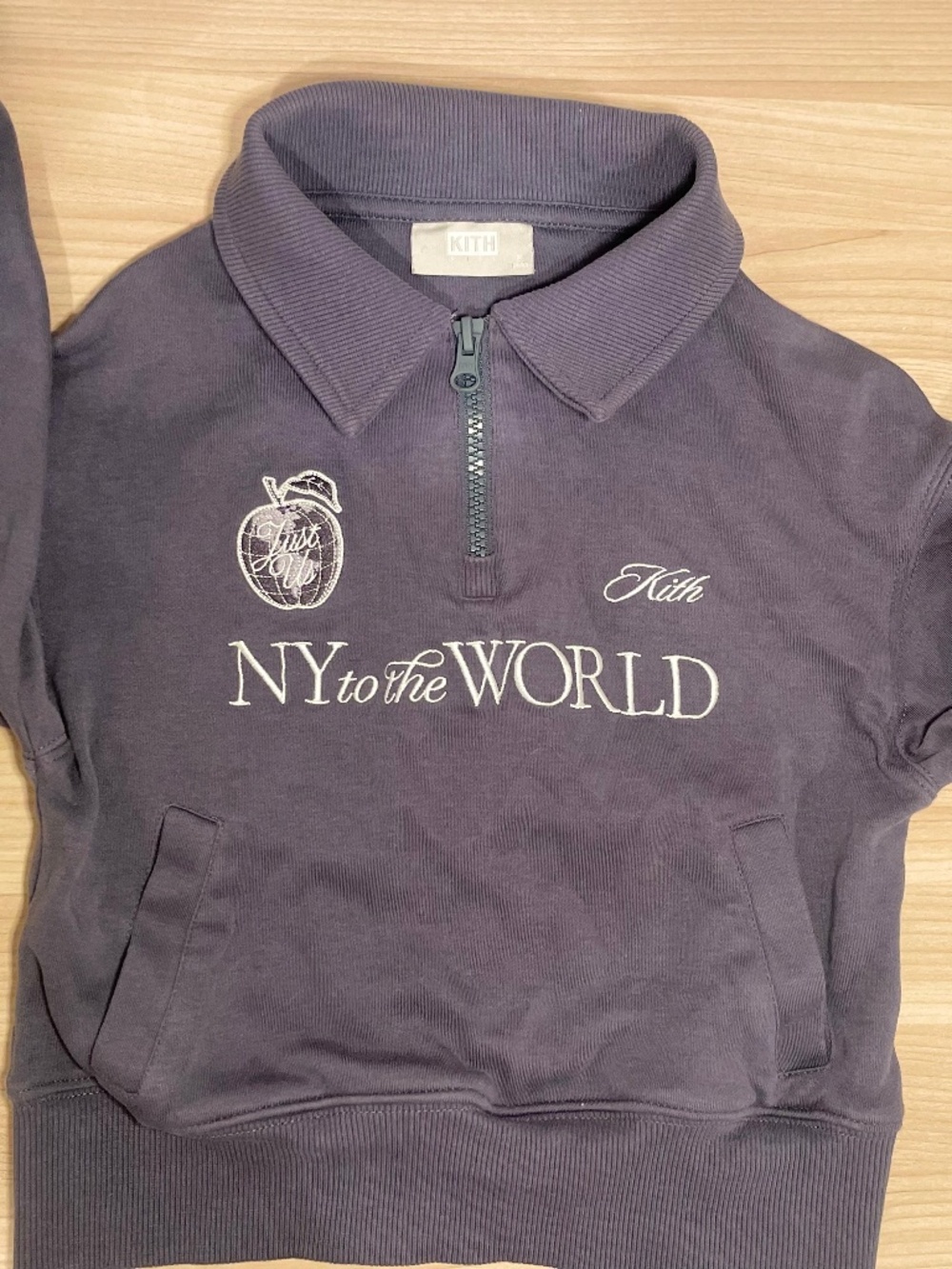 Kith “NY to the World” Quarter Zip Pullover in Torpedo - size XS 4/5